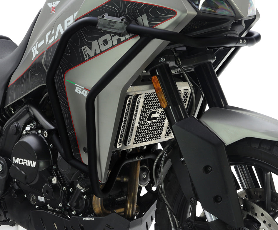 Crosspro Aluminium Crash Bar Black - Compatible with OEM Skid Plate – Moto Morini X-Cape 650 2022–2026