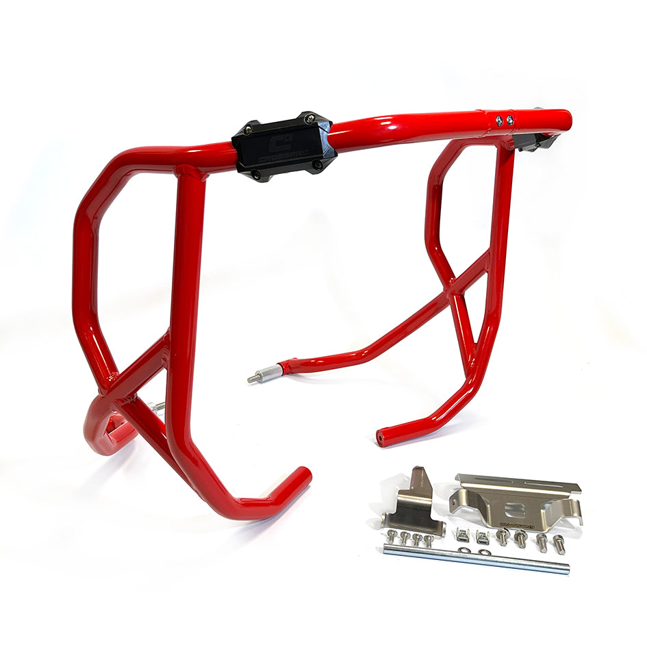 Crosspro Aluminium Crash Bar Red - Compatible with OEM Skid Plate – Ducati DesertX 2022–2025