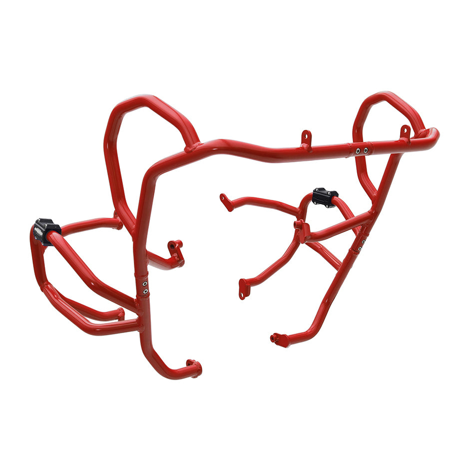 Crosspro Aluminium Crash Bar Red - inc Triple Black,Trophy ; Compatible with OEM Skid Plate