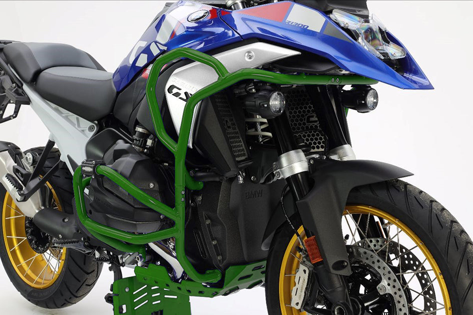 Crosspro Aluminium Crash Bar Green - inc Triple Black,Trophy ; Compatible with OEM Skid Plate