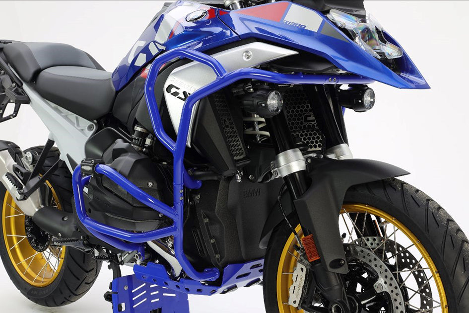 Crosspro Aluminium Crash Bar Blue - inc Triple Black,Trophy ; Compatible with OEM Skid Plate