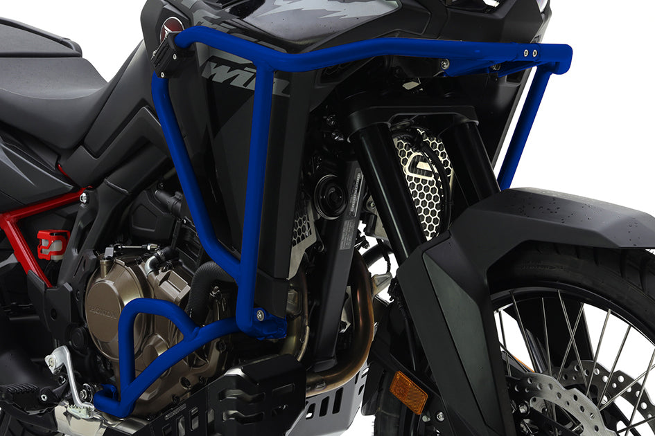 Crosspro Aluminium Crash Bar Blue - Africa Twin; Compatible with OEM Skid Plate