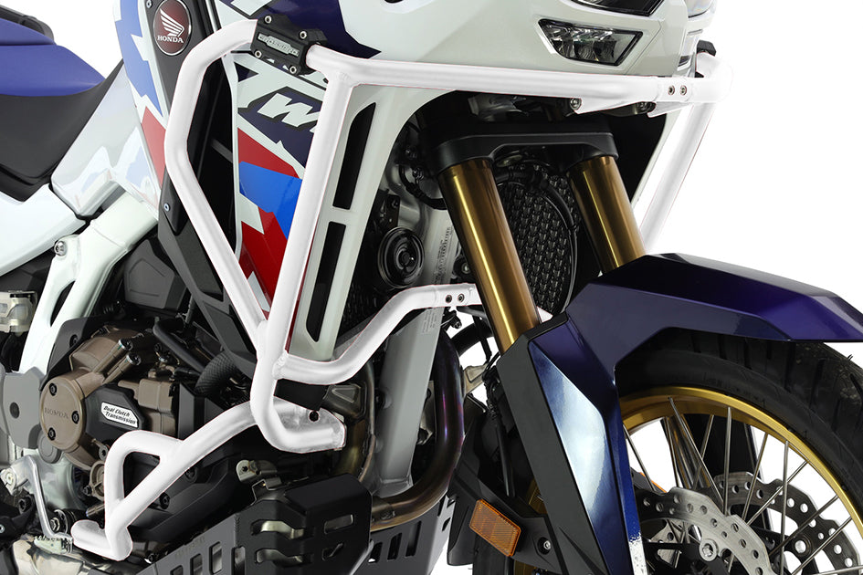 Crosspro Aluminium Crash Bar White - Adventure Sports DCT. Compatible with OEM engine guard.