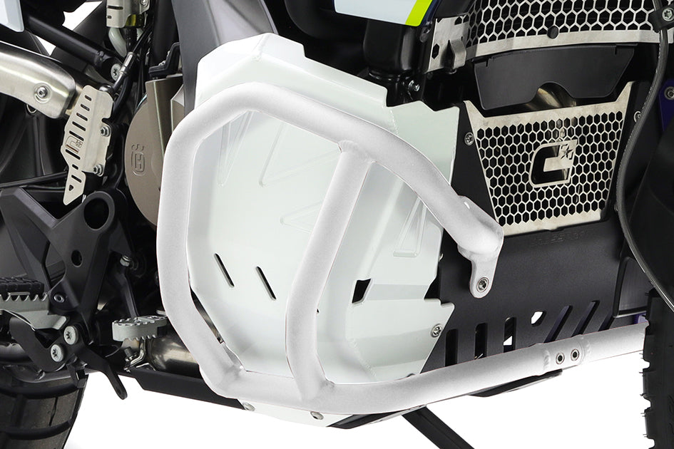 Crosspro Aluminium Lower Crash Bar White - Expedition; Compatible with OEM Skid Plate