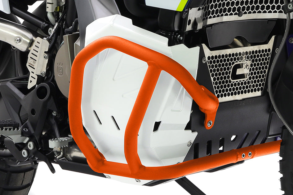 Crosspro Aluminium Lower Crash Bar Orange - Expedition; Compatible with OEM Skid Plate