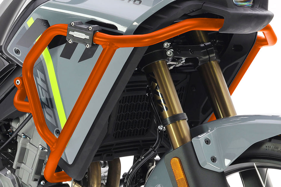 Crosspro Aluminium Crash Bar Orange - UPPER-Compatible with OEM Skid Plate – CFMoto 450 MT 2024–2026