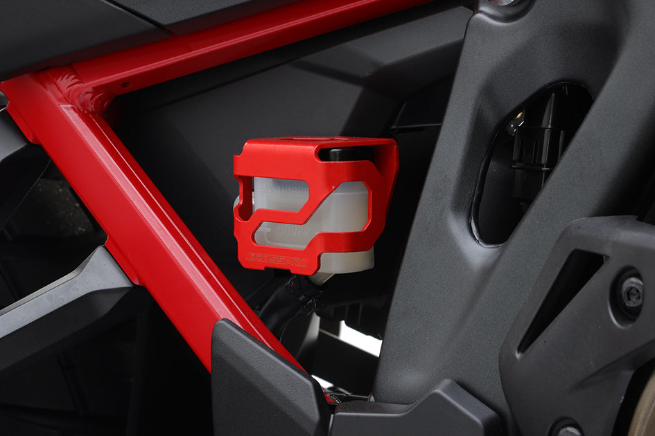 Crosspro Rear Brake Fluid Reservoir Guard, Red - Adventure Sports,Adventure Sports DCT,Africa Twin,DCT