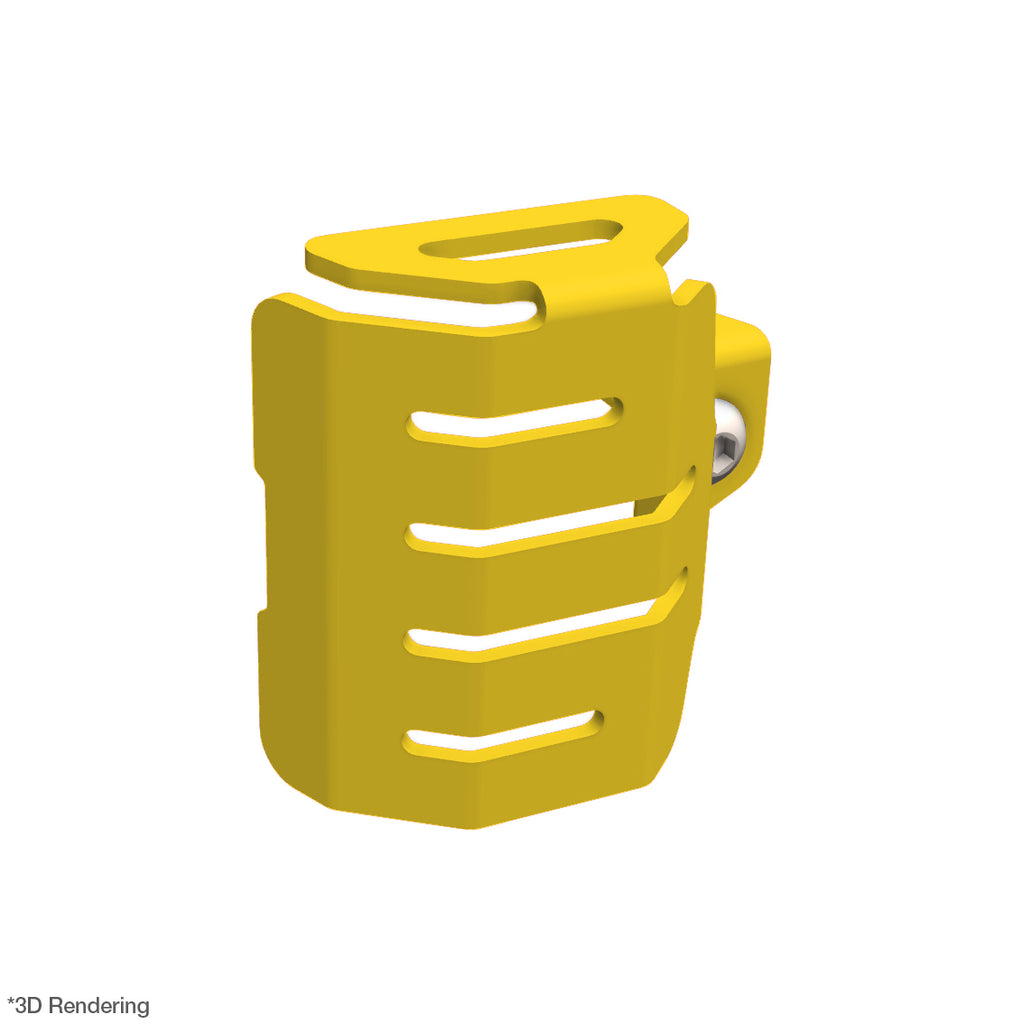 Crosspro Rear Brake Fluid Reservoir Guard, Yellow – CFMoto 1000 MT-X 2026 / CFMoto 800 MT-X 2025–2026