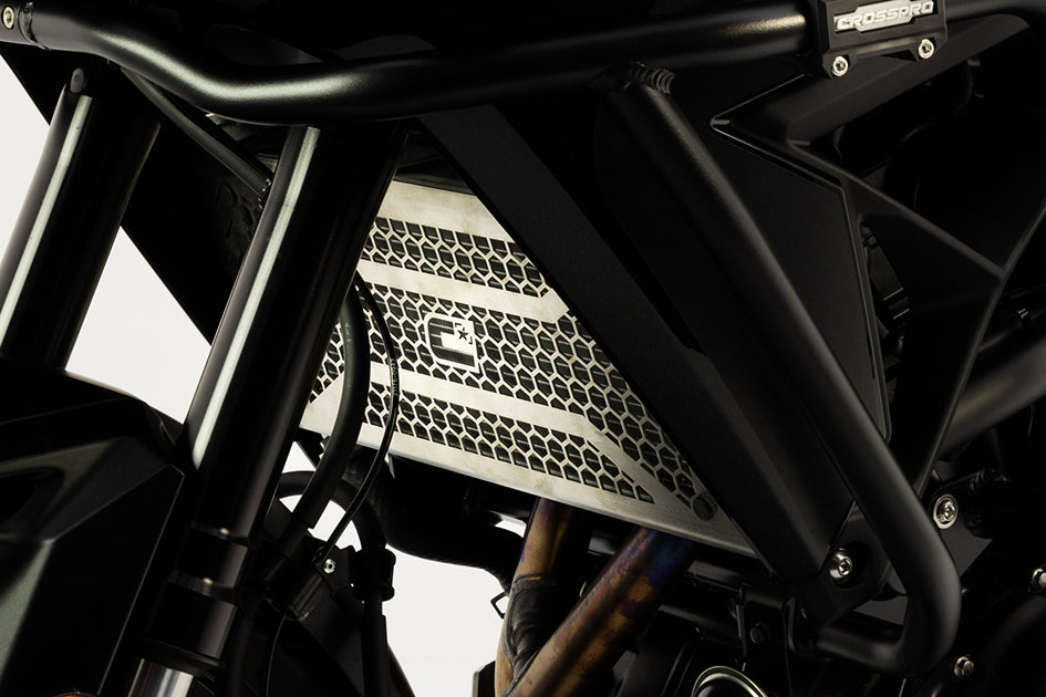 Crosspro Front Radiator Guard, Brushed Stainless – Kawasaki Versys 650 2022–2024