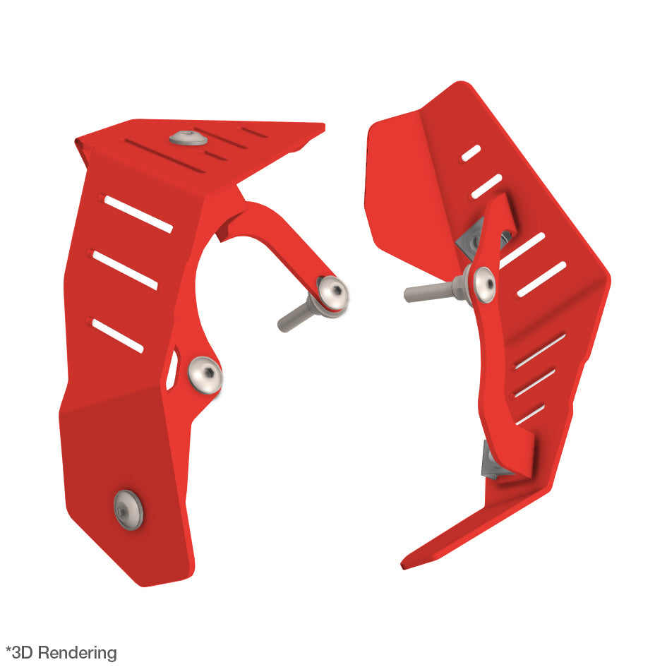 Crosspro ABS Sensor Protection Red - inc Triple Black,Trophy ; Compatible with OEM Skid Plate