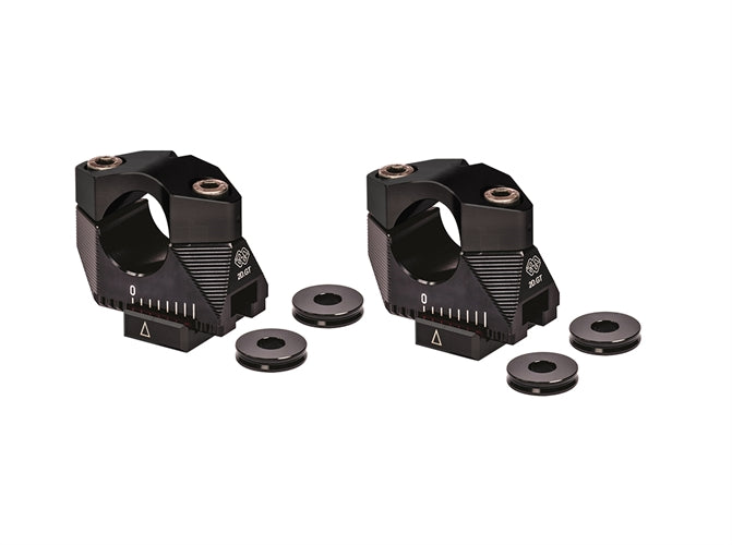 Gilles Adjustable Handlebar Risers, Black - Inc Speedo Brkt - Also Requires Gilles GTO 28.6mm Dia. Bars or Gilles Reducer Kit to use OE Bars