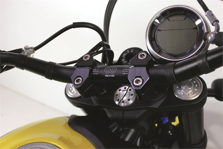 Gilles Adjustable Handlebar Risers, Black - Inc Speedo Brkt - Also Requires Gilles GTO 28.6mm Dia. Bars or Gilles Reducer Kit to use OE Bars