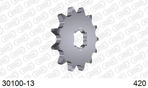 AFAM Front Sprocket, 420 (OE Pitch), Steel - 13T (orig size) (30100-13)