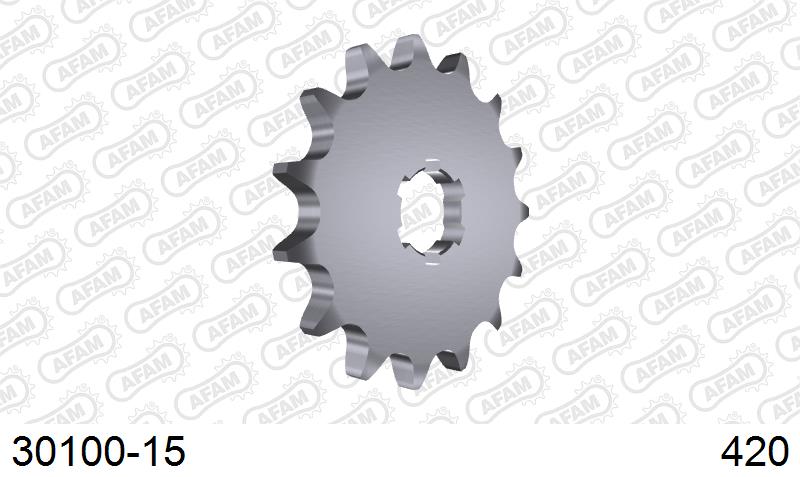 AFAM Front Sprocket, 420 (OE Pitch), Steel - 15T (orig size) (30100-15)