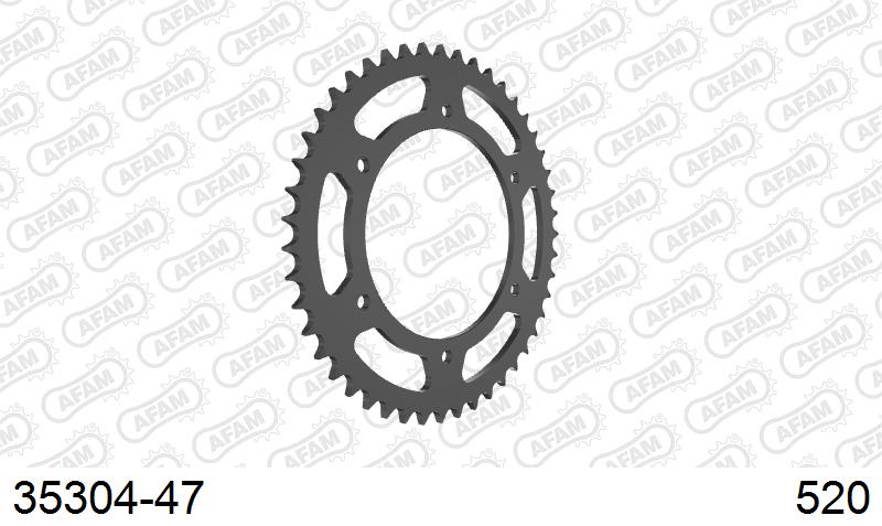AFAM Rear Sprocket, 520 (OE Pitch), Steel - 47T (orig size) (35304-47)