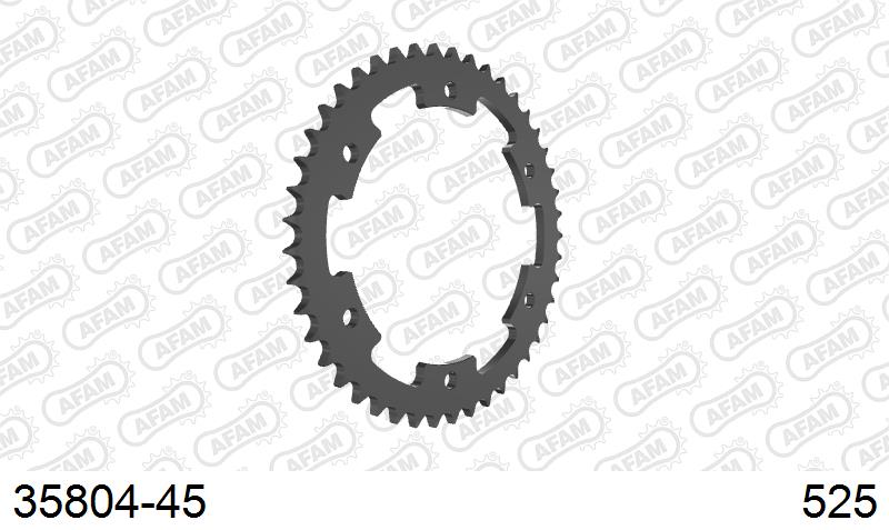 AFAM Rear Sprocket, 525 (OE Pitch), Steel - 45T (orig size) – Aprilia ETV Caponord (1000cc) 2001–2008