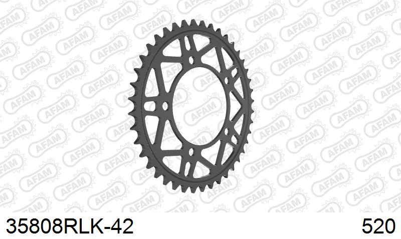 AFAM Rear Sprocket, 520 conversion, Steel - 42T, 112 links reqd