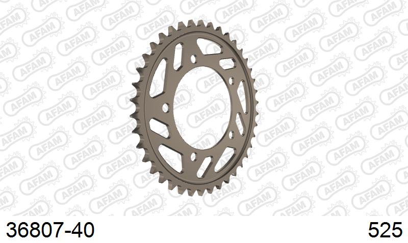 AFAM Rear Sprocket, 525 (OE Pitch), Alu - 40T, 110 links reqd