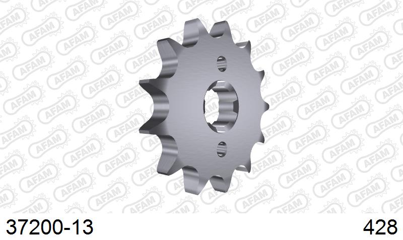 AFAM Front Sprocket, 428 (OE Pitch), Steel - 13T (orig size) (37200-13)