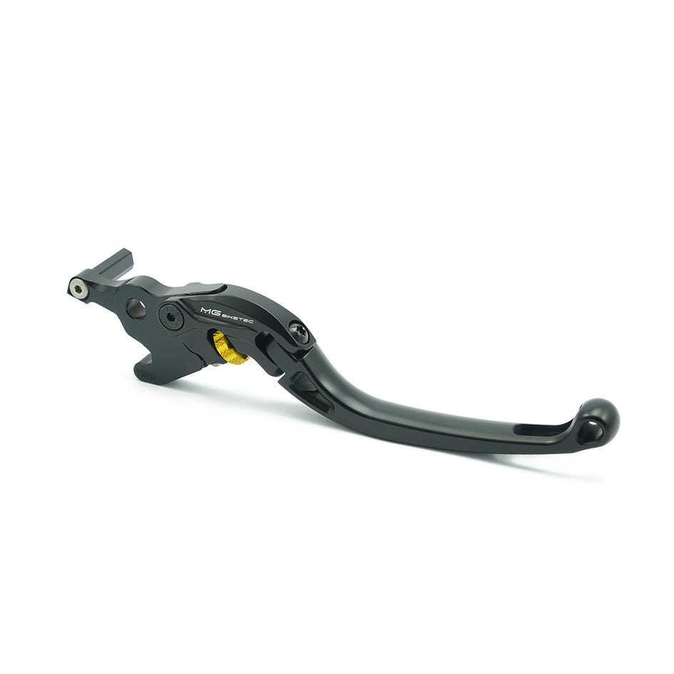 MG Biketec ClubSport Brake Lever, long - black with Gold adjuster – Yamaha YZF-R125 2019–2020 / Yamaha YZF-R3 2015–2026