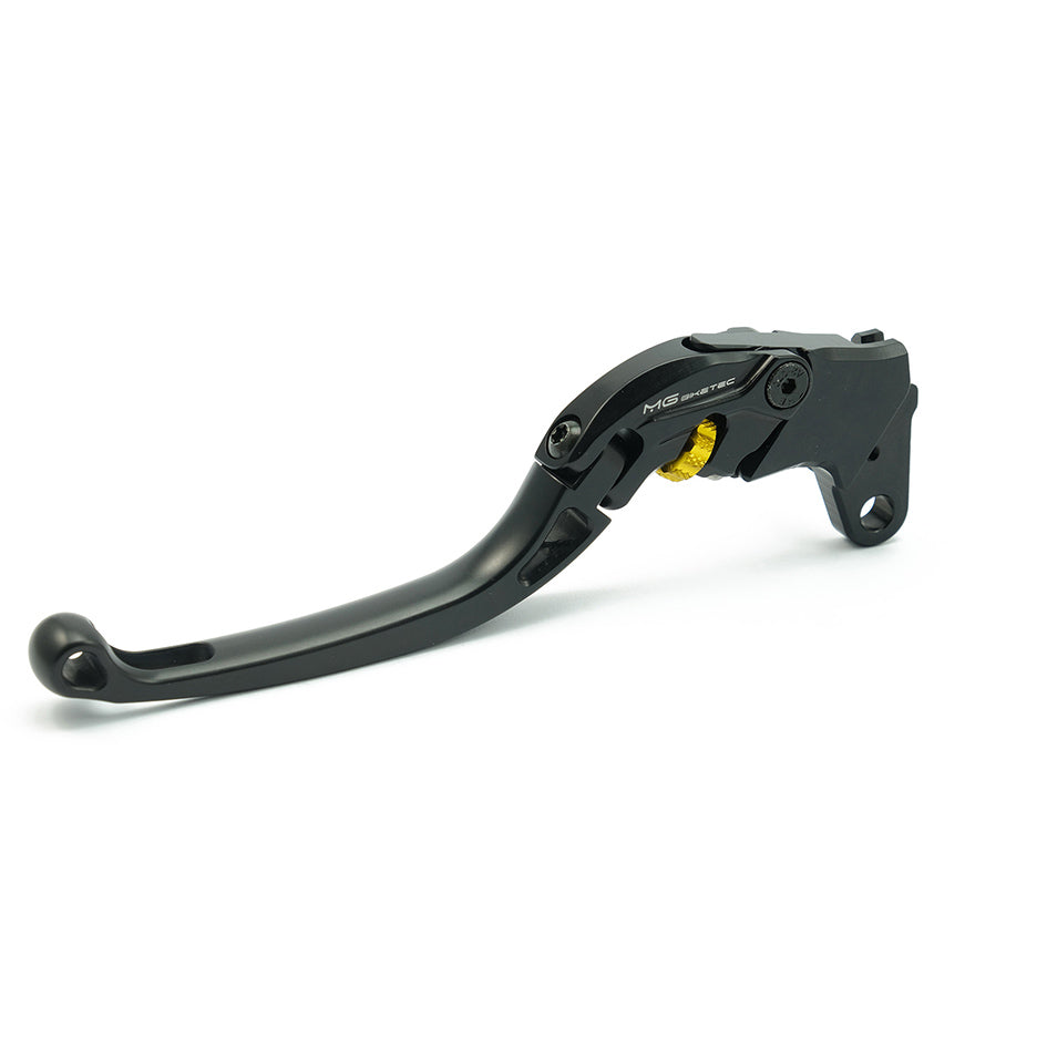 MG Biketec ClubSport Clutch Lever, long - black with Gold adjuster – Yamaha MT-125 2020–2026 / Yamaha YZF-R125 2011–2020