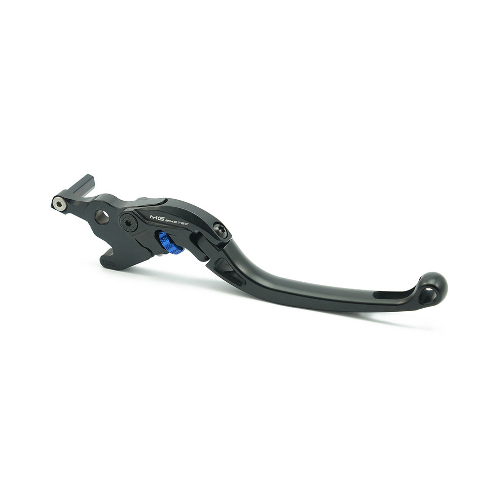 MG Biketec ClubSport Brake Lever, long - black with Blue adjuster – Yamaha YZF-R125 2019–2020 / Yamaha YZF-R3 2015–2026