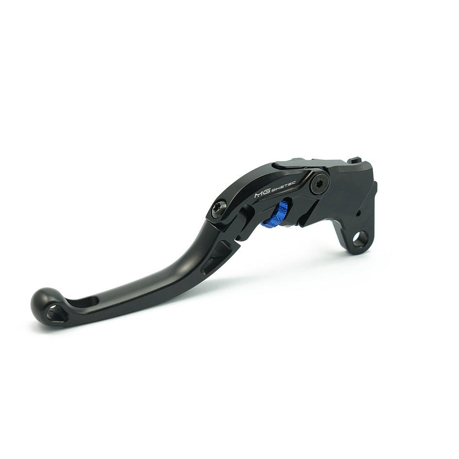 MG Biketec ClubSport Clutch Lever, short - black with Blue adjuster – Yamaha MT-125 2020–2026 / Yamaha YZF-R125 2011–2020