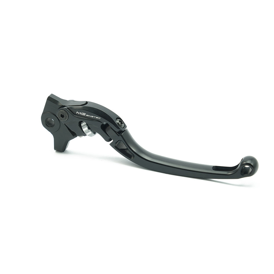 MG Biketec ClubSport Brake Lever, long - black with Matt Silver adjuster – Yamaha YZF-R125 2011–2018