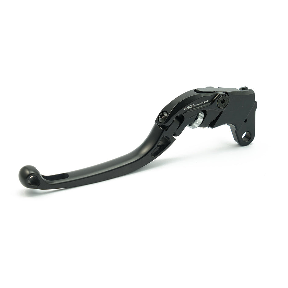 MG Biketec ClubSport Clutch Lever, long - black with Matt Silver adjuster – Yamaha MT-125 2020–2026 / Yamaha YZF-R125 2011–2020