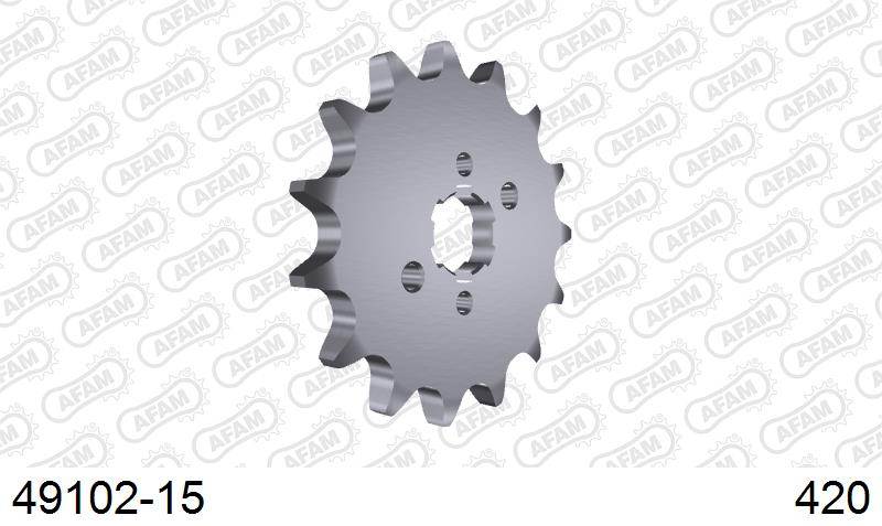 AFAM Front Sprocket, 420 (OE Pitch), Steel - 15T, 132 links reqd (49102-15)