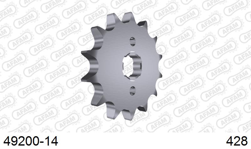 AFAM Front Sprocket, 428 (OE Pitch), Steel - 14T (orig size) (49200-14)