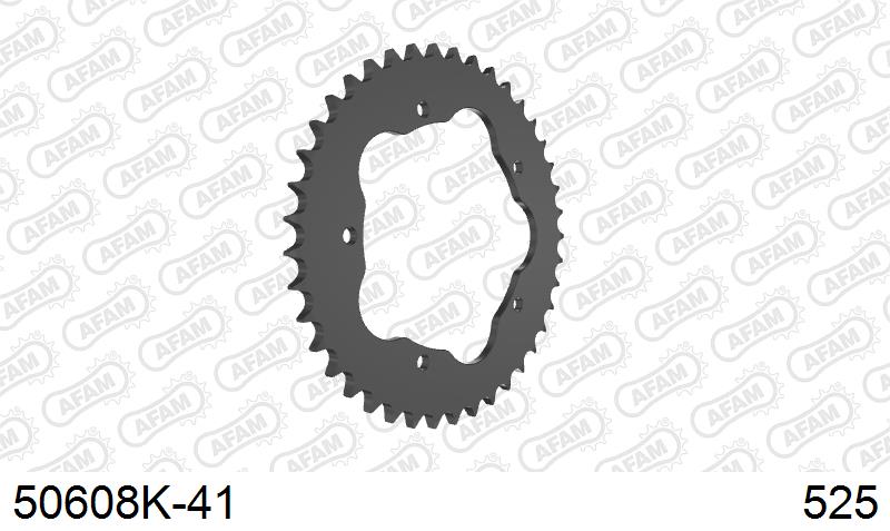 AFAM Rear Sprocket, 525 conversion, Steel PCD2 - 41T, 104 links reqd, fits PCD2