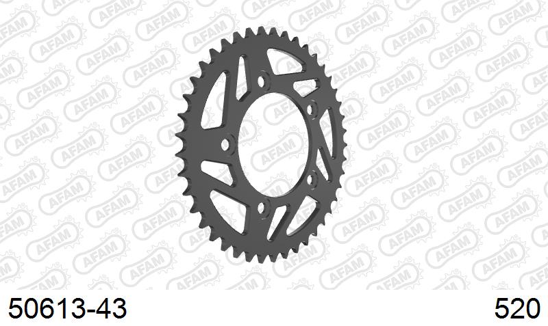 AFAM Rear Sprocket, 520 (OE Pitch), Steel - 43T (orig size) (50613-43)