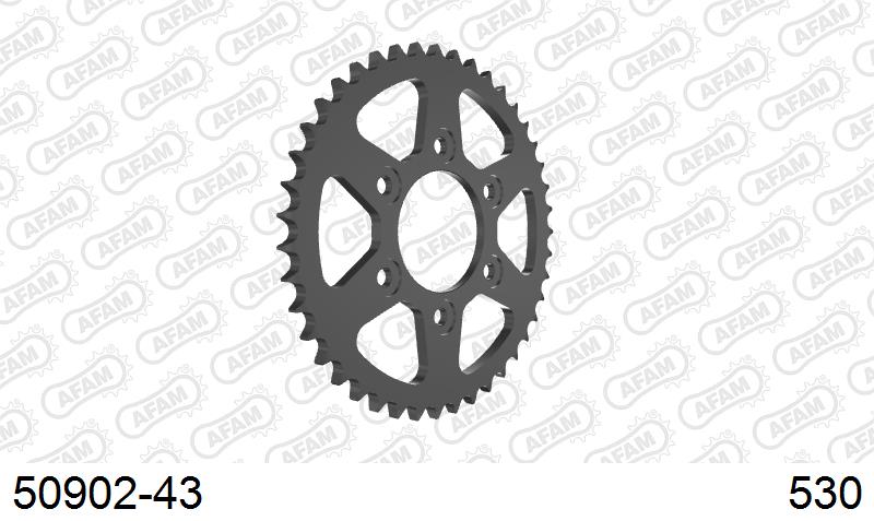 AFAM Rear Sprocket, 530 (OE Pitch), Steel - 43T (orig size) – Ducati Multistrada 1200 Enduro 2016–2018 / Ducati Multistrada 1260 Enduro 2019–2020