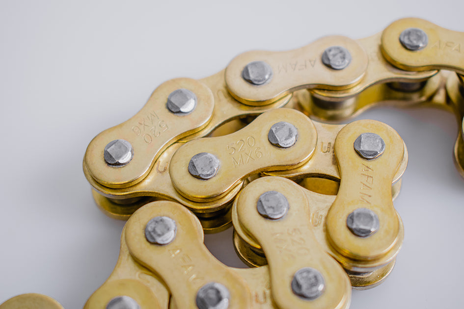 AFAM MX Racing GP 520 pitch Gold chain, 78 to 106 links, 106 links links