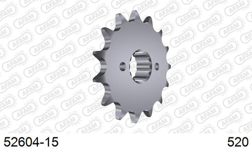 AFAM Front Sprocket, 520 (OE Pitch), Steel - 15T (orig size) (52604-15)