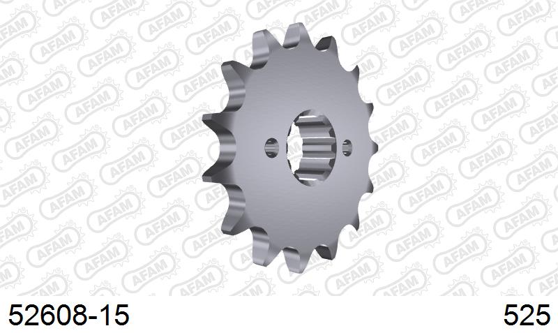 AFAM Front Sprocket, 525 (OE Pitch), Steel - 15T (orig size) (52608-15)