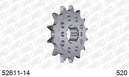 AFAM Front Sprocket, 520 conversion, Steel - 14T (orig size), fits PCD1
