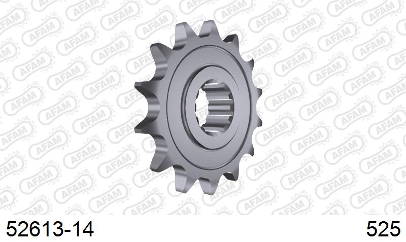 AFAM Front Sprocket, 525 conversion, Steel - 14T, 94 links reqd, fits PCD1