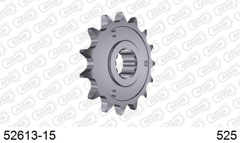 AFAM Front Sprocket, 525 (OE Pitch), Steel - 15T (orig size) (52613-15)
