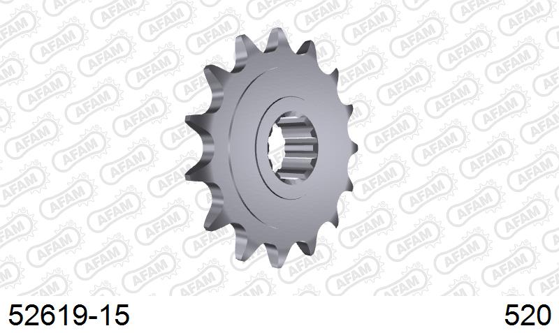AFAM Front Sprocket, 520 (OE Pitch), Steel - 15T (orig size) (52619-15)