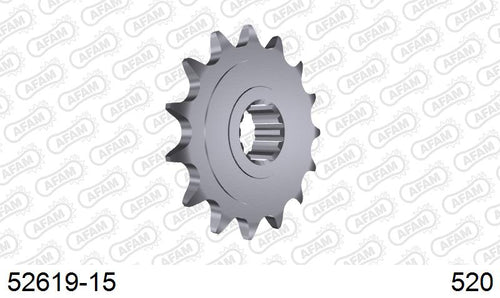 AFAM Front Sprocket, 520 (OE Pitch), Steel - 15T (orig size) (52619-15)