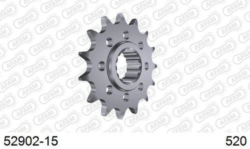 AFAM Front Sprocket, 520 conversion, Steel - 15T (orig size), fits PCD4
