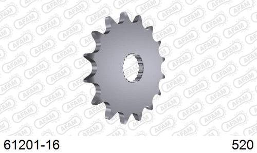 AFAM Front Sprocket, 520 (OE Pitch), Steel - 16T (orig size) (61201-16)