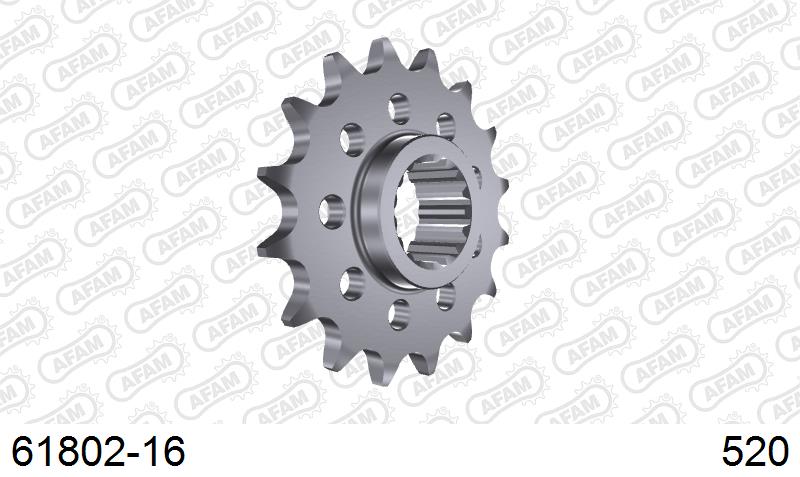 AFAM Front Sprocket, 520 conversion, Steel - 16T, 110 links reqd