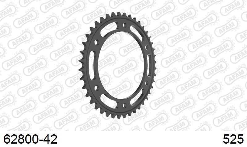 AFAM Rear Sprocket, 525 (OE Pitch), Steel - 42T (orig size) – Husqvarna Nuda 900 / R 2012–2013