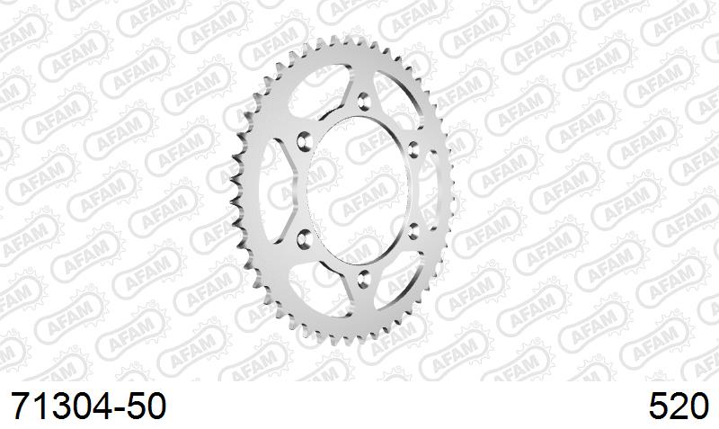 AFAM Rear Sprocket, 520 (OE Pitch), Steel (71304-50)