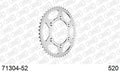 AFAM Rear Sprocket, 520 (OE Pitch), Steel - 52T, 116 links reqd (71304-52)