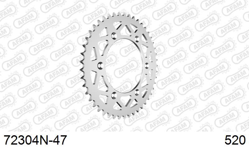 AFAM Rear Sprocket, 520 (OE Pitch), Alu - 47T, 116 links reqd (72304N-47)