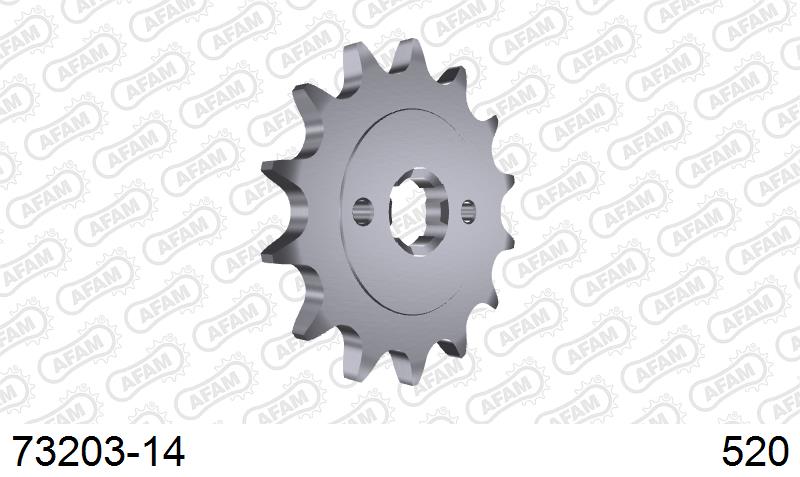 AFAM Front Sprocket, 520 (OE Pitch), Steel - 14T (orig size) (73203-14)